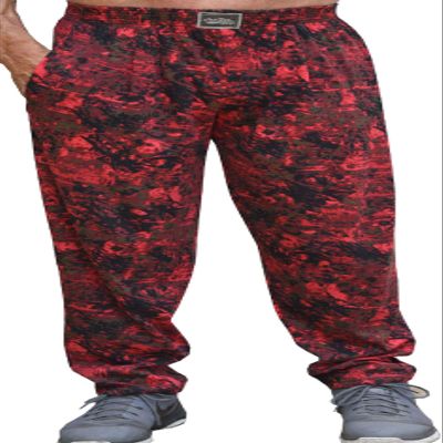 Crazee Wear Baggy Gym Pants Red Burnout Baggies