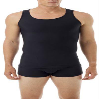 Underworks Mens Microfiber Compression Tank, Large, Black