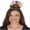 Amscan Fiesta Deluxe Tiara - 4.5" x 6" x 9" - Stunning Multicolor Fabric w/Feathers, Ribbons & Sequins - Perfect Party Accessory, 1 Pc view 2