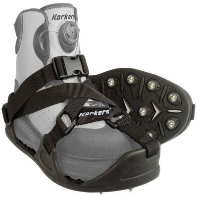 Korkers CastTrax Cleated Overshoe, Black/Moonrock, Large