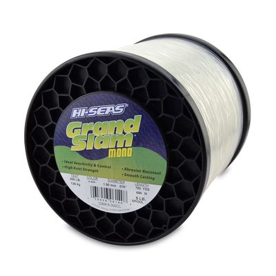 Hi-Seas Grand Slam Monofilament Line, 300 lb / 136.0 kg Test, .075 in / 1.90 mm Dia, Clear, 750 yd / 686 m