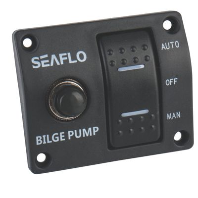 SEAFLO 3-Way Bilge Pump Switch Panel (Automatic-Off-Manual) 12v 24v w/Built-In 15A Circuit Breaker