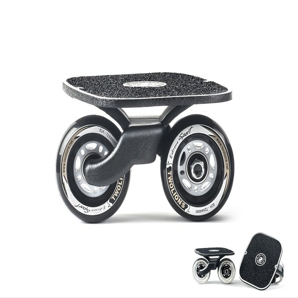 TwoLions Pro Skates,Alloy Bracket,Roller Road Drift Skates Plate Anti-Slip Board Aluminum Truck with 72 mm PU Wheels with ABEC-7 Bearings (Fish Pattern Black)
