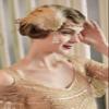 BABEYOND Art Deco 1920's Flapper Great Gatsby Inspired Leaf Medallion Pearl Headband Black Feather view 2