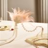BABEYOND Art Deco 1920's Flapper Great Gatsby Inspired Leaf Medallion Pearl Headband Black Feather view 4