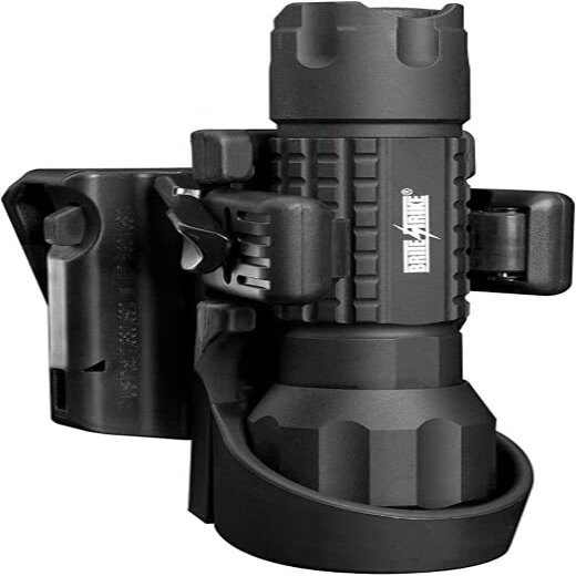 Brite Strike - BTL Quick Cam 360- ROTO-LOC Positive Ratchet - Articulating Tactical Holster Locking Safety Strap  Fits flashlights That Have a 1" Diameter and 1.2" Wide Bezel.