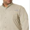 Columbia Mens PFG Tamiami Long Sleeve Fishing Shirt, Fossil, 1X view 3