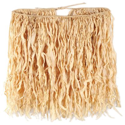 Beistle Adult Size Natural Color Raffia Hula Skirt for Hawaiian Tropical Luau Birthday Parties, Beach Weddings