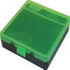 MTM 100 Round Flip-Top Ammo Box 380/9MM Cal (Clear Green/Black) view 1