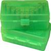 MTM 50 Round Flip-Top Ammo Box 41/44 Cal, 5.52"L x 3.24"W x 1.98"H , (Clear Green) view 3