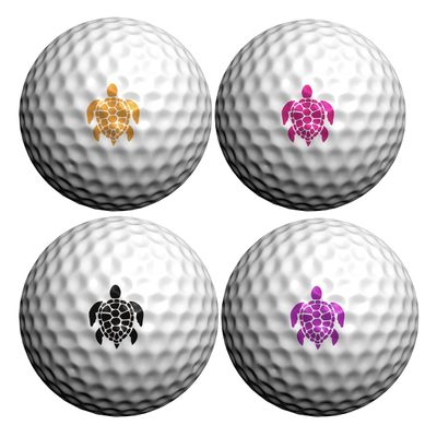 Golfdotz - USGA Rule Conforming Golf Ball Markers, Golf Ball Stickers for Marking Balls, No More Smearing from Stamps, Gifts for Golfers, Dads, and Retirees, (Sea Turtle; 32-Count)