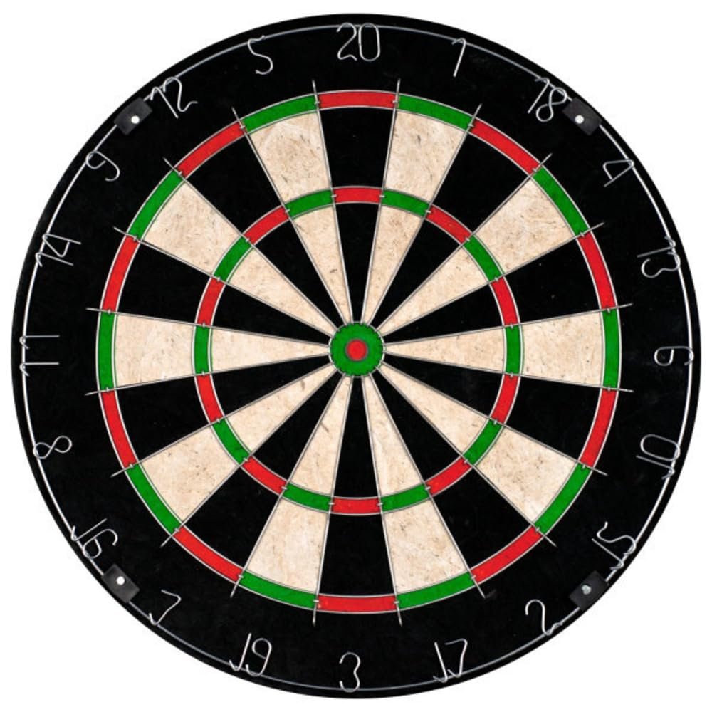 Bristle Dart Board  Tournament Sized Indoor Hanging Number Target Game for Steel Tip Darts  Dartboard with Mounting Hardware by Hey Play