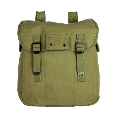 FOX OUTDOOR PRODUCTS Musette Heavyweight Cotton Canvas All-Purpose Hunting Bag | Large Main Compartment | Two Side Pockets and Adjustable Shoulder Straps, Olive Drab, 12" x 12", 1.2 lbs