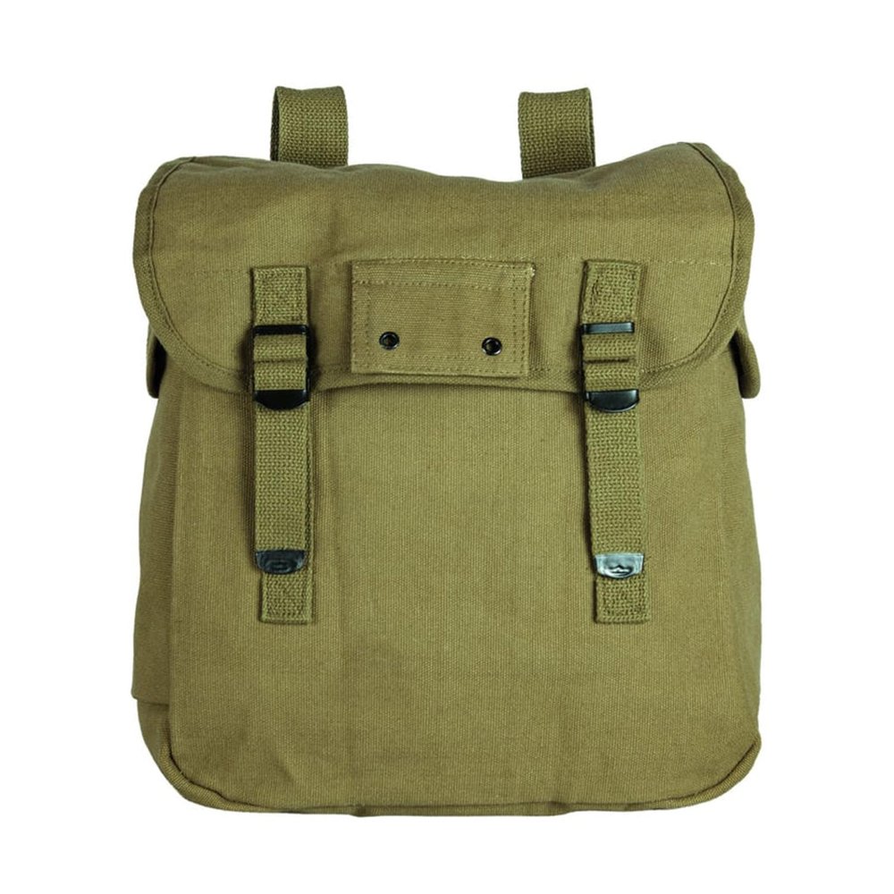 FOX OUTDOOR PRODUCTS Musette Heavyweight Cotton Canvas All-Purpose Hunting Bag | Large Main Compartment | Two Side Pockets and Adjustable Shoulder Straps, Olive Drab, 12" x 12", 1.2 lbs