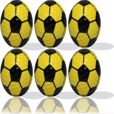 Yellow Soccer Golf Balls 6 Pack by GBM Golf Infuse Soccer Energy into Your Golf Game with Dynamic Yellow Balls