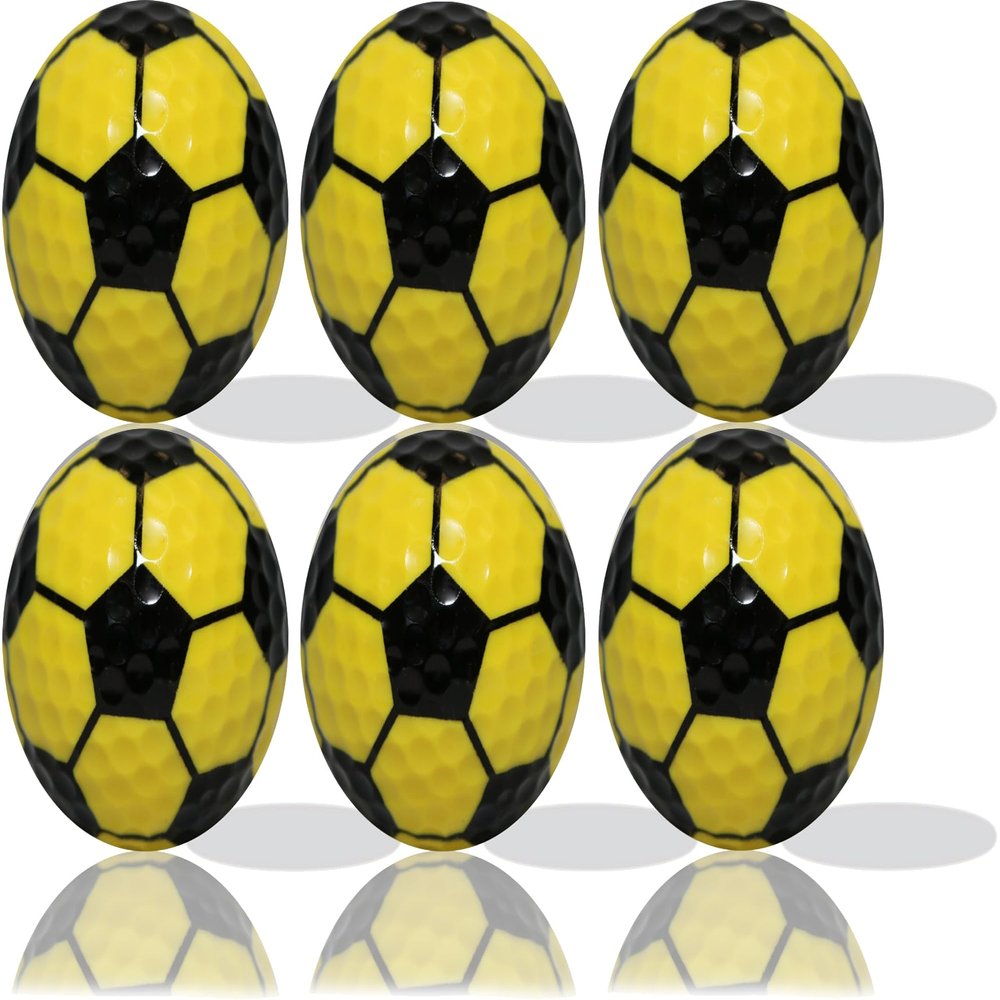 Yellow Soccer Golf Balls 6 Pack by GBM Golf Infuse Soccer Energy into Your Golf Game with Dynamic Yellow Balls
