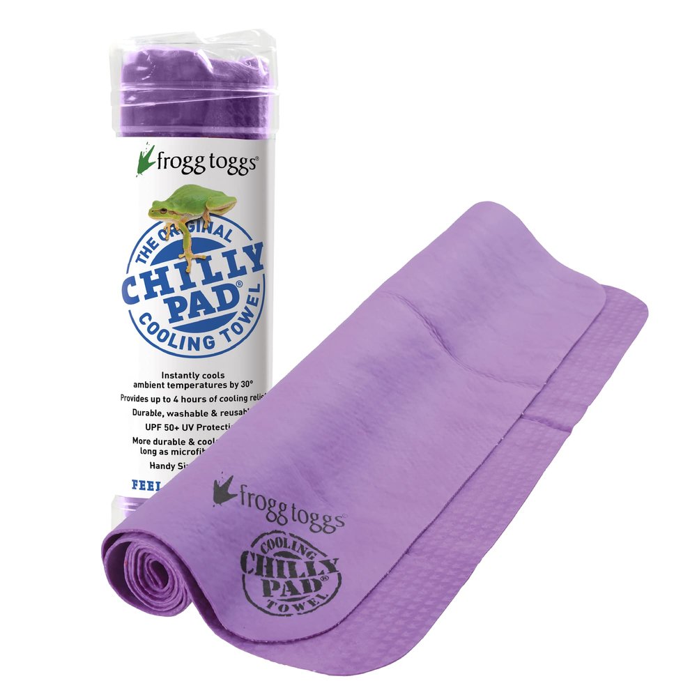 FROGG TOGGS Chilly Pad, Instant Cooling Towel, Long Lasting, Reusable, Sports and Outdoors Neck Towel 33x13, Deep Purple