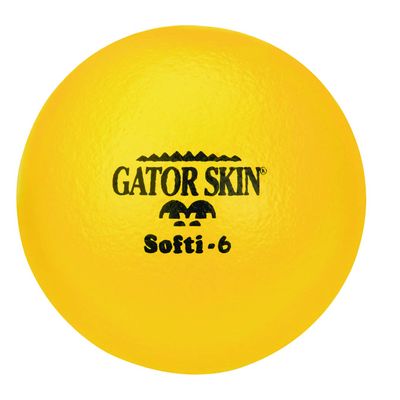 Gator Skin S&S Worldwide Softi-5 Ball. 6" Yellow, PU Coated Balls with Soft Foam Core, Kid Safe, No-Sting Balls for PE Games, After School Programs, Dodgeball, and Birthdays.
