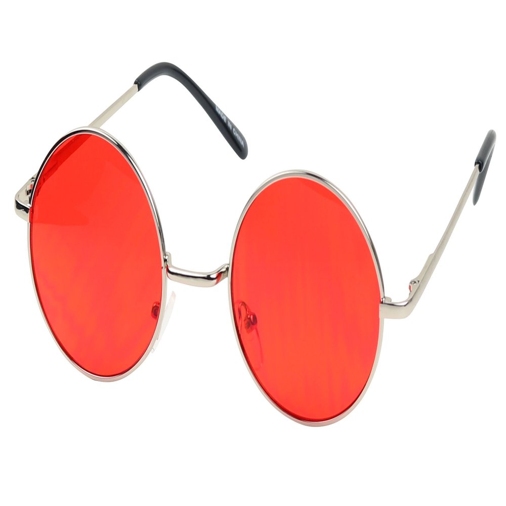 ShadyVEU Retro Round Style 70s Sunglasses Colorful Tint Groovy Hippie Mens Womens Shades