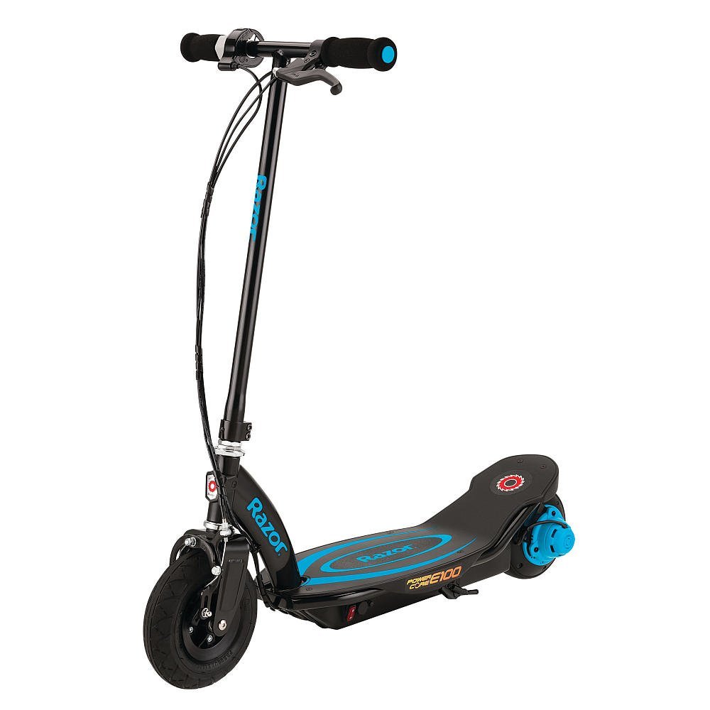 Razor Power Core E100 Electric Scooter - Black Deck - Blue