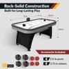 Hathaway Silverstreak 6 Ft Air Hockey Table for Home Game Room - With LED Scoring, High-Output Blower, Scratch-Resistant Surface, Strikers & Pucks - Black Finish view 3