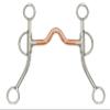 AJ Tack Double Rein Long Shank Medium Copper Port Bit view 1