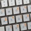 Hebrew Keyboard Stickers with Orange Lettering ON Transparent Background Work with Apple view 3