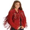 Scully Women's Fringed Suede Leather Jacket Red Medium view 1