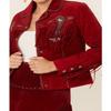 Scully Women's Fringed Suede Leather Jacket Red Medium view 2
