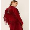 Scully Women's Fringed Suede Leather Jacket Red Medium view 3