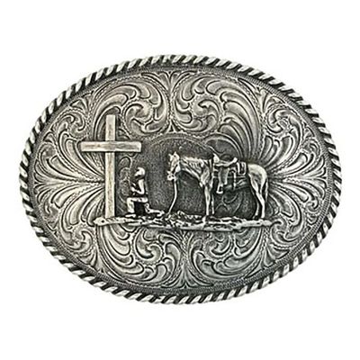 Montana Silversmiths Christian Faith Series Attitude Western Belt Buckle (Christian Cowboy Attitude)