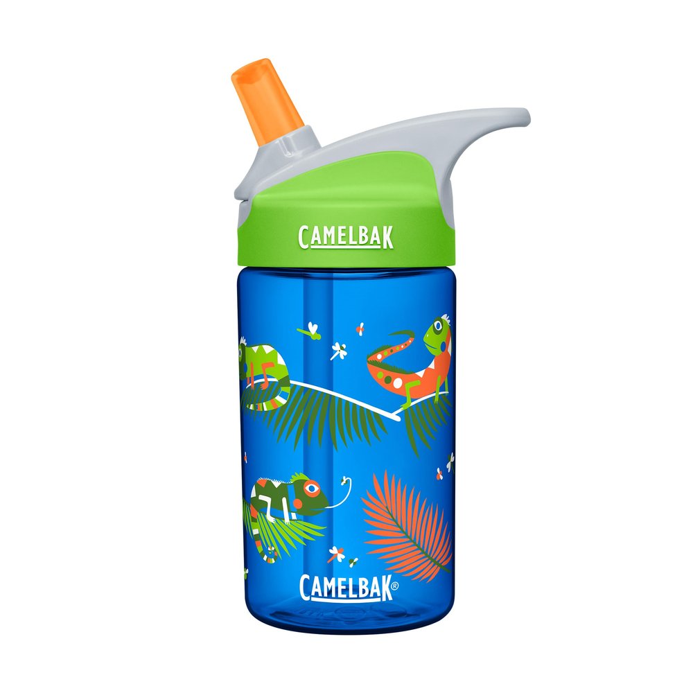 CamelBak Eddy Kids Big Bite Valve Straw Water Bottle Iguanas, 12oz