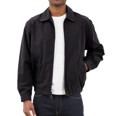 LONDON FOG Men's Auburn Zip-Front Golf Jacket (Regular & Big-Tall Sizes), Black, Large