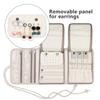 Teamoy Travel Jewelry Roll, Jewelry Storage Bag Organizer for Necklaces, Earrings, Bracelets, Rings, Brooches and More, Compact and Easy to Carry, Plum Flowers view 3