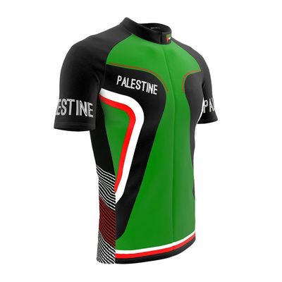 ScudoPro Palestine Full Zipper Bike Short Sleeve Cycling Jersey for Men - Size XL Multicolored