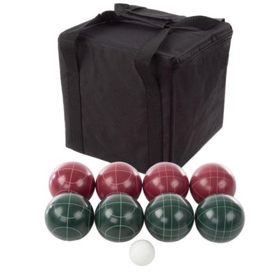 Trademark Games Bocce Ball Set Regulation Size - Lawn Game for Backyard or Beach - Includes Red and Green Bocce Balls, Pallino, and Carrying Case