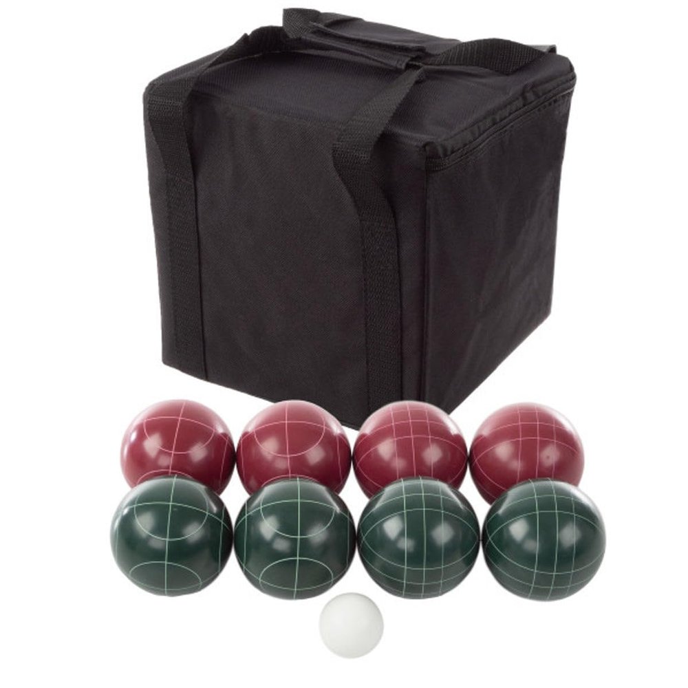 Trademark Games Bocce Ball Set Regulation Size - Lawn Game for Backyard or Beach - Includes Red and Green Bocce Balls, Pallino, and Carrying Case