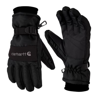Carhartt Men's Waterproof Insulated Knit Cuff Glove, Black, Large