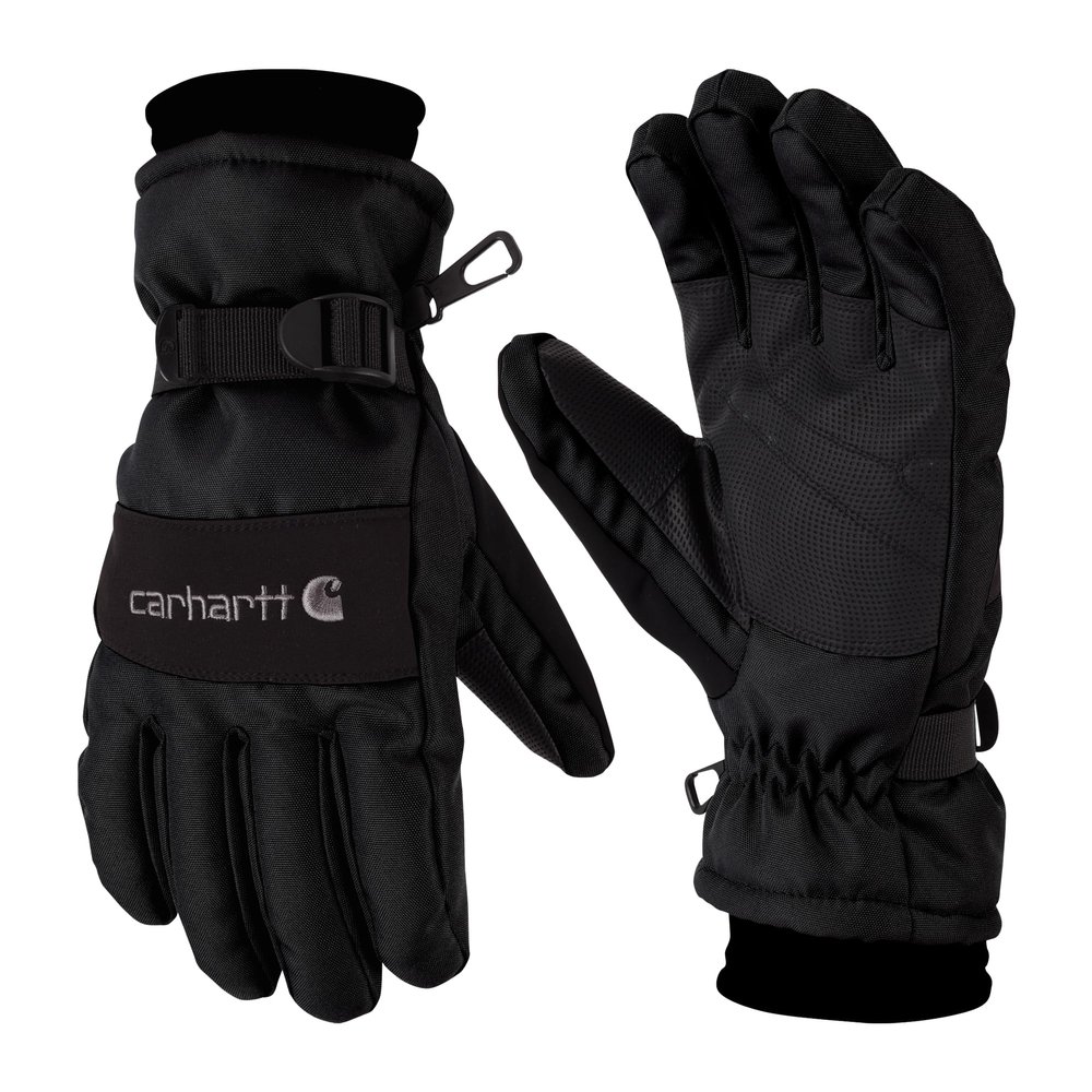 Carhartt Men's Waterproof Insulated Knit Cuff Glove, Black, Medium