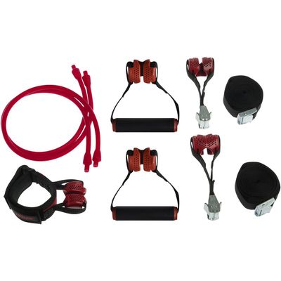 Lifeline Train Station with Two Easy-to-Attach Door Straps for Constant Tension to Build Muscles Pink, 30lb (13.60 kg)