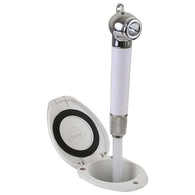 Scandvik Recessed Shower w/6' White Hose - Push-Button