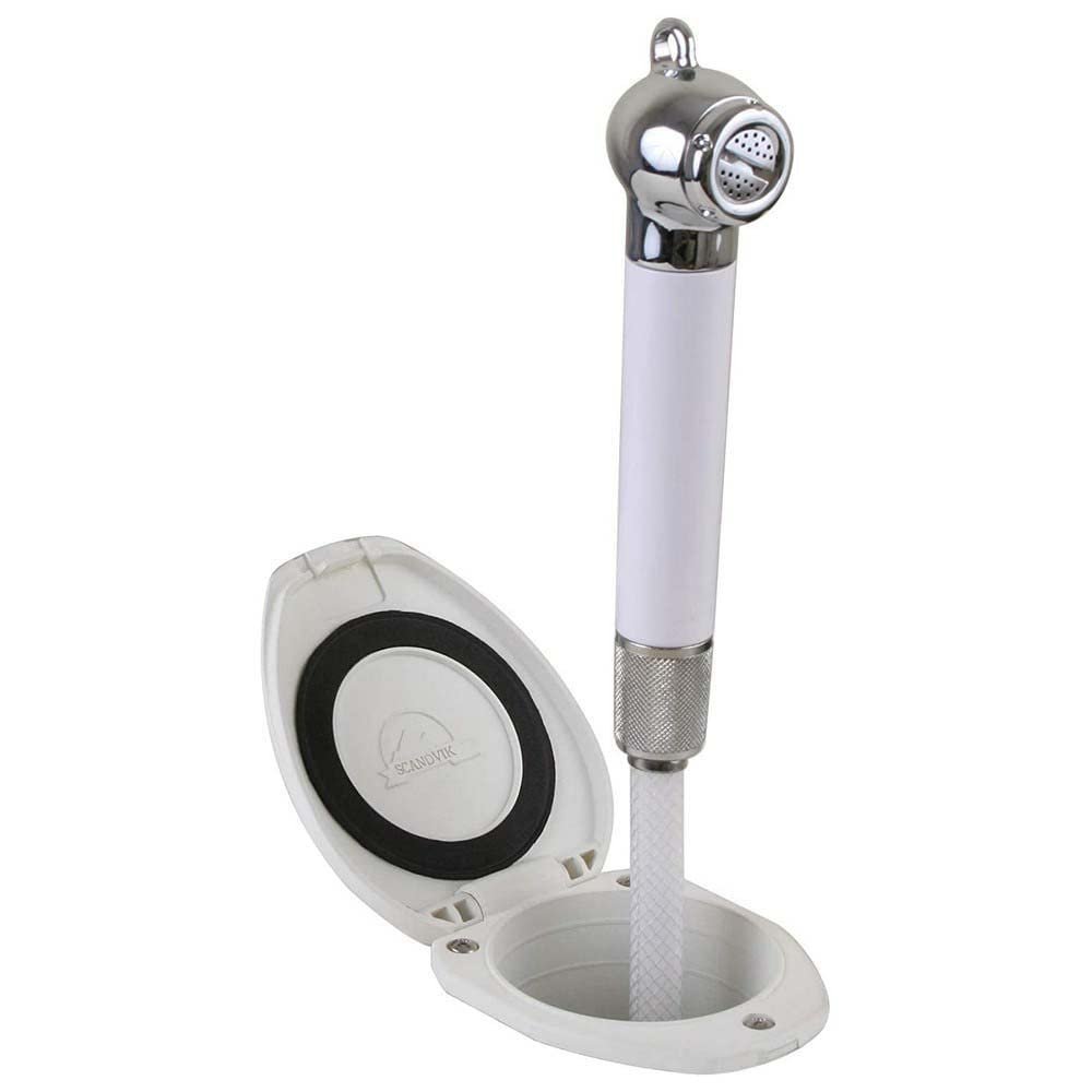 Scandvik Recessed Shower w/6' White Hose - Push-Button