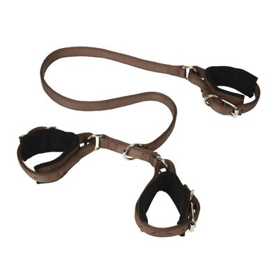 Weaver Equine 3-Way Brown Horse Hobble, Snug Felt Lined Nylon Hobble with Nickel Plated Hardware, Adjustable Horse Hobbles to Curb Pawing, Kicking