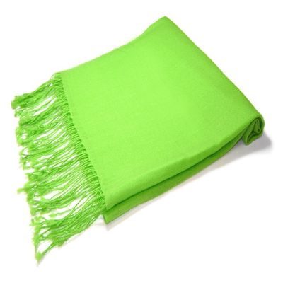 Biagio 100% Wool Pashmina Solid Scarf LIME GREEN Color Womens Shawl Wrap Scarve