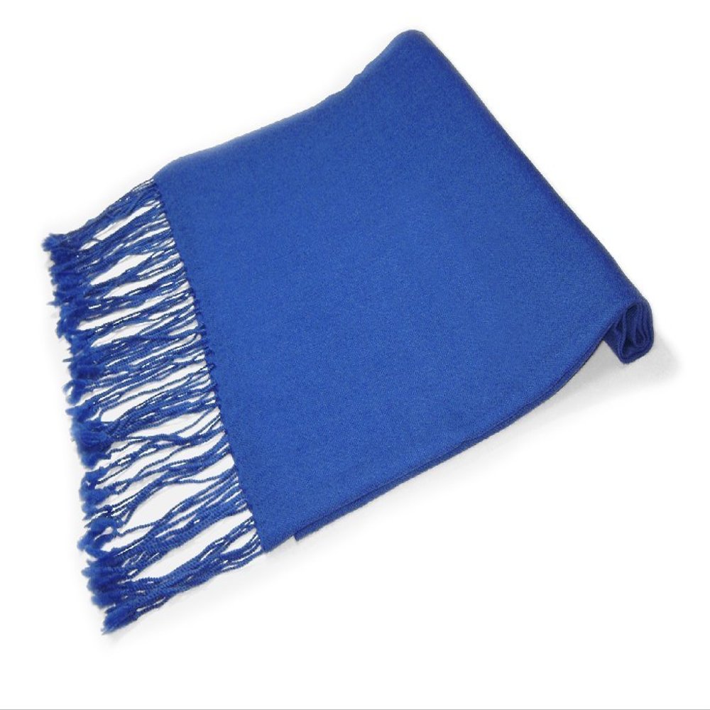 Biagio 100% Wool Pashmina Solid Scarf ROYAL BLUE Color Womens Shawl Wrap Scarve