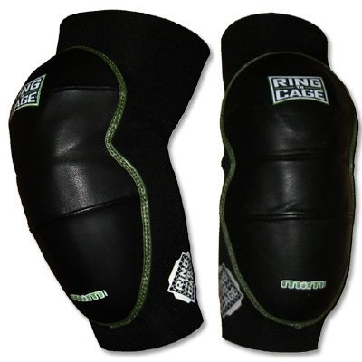 Ring to Cage Deluxe MiM-Foam Elbow Pads - Leather for Muay Thai, MMA, Kickboxing, Stand up-Large