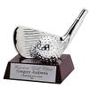 Customizable 4 Inch Electroplated Bright Silver Golf Iron and Ball, Includes Personalization view 2