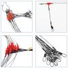 Fishing Leaders Saltwater Tackle Surf Fishing Rigs High Strength Fishing Wire Leader Line Rig with Swivels Snap for Lures Bait Hooks (2 arm, 12pcs, Black Stainless Steel) view 4