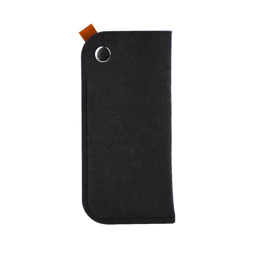 CHUANGLI Eyeglasses Bag Original Design Portable Soft Felt Slip In Pouch Case for Sunglasses Black