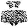 Vesuvio Napoli Cumberbund & BowTie ZEBRA Skin Print Design Men's Cummerbund Bow Tie Set view 1